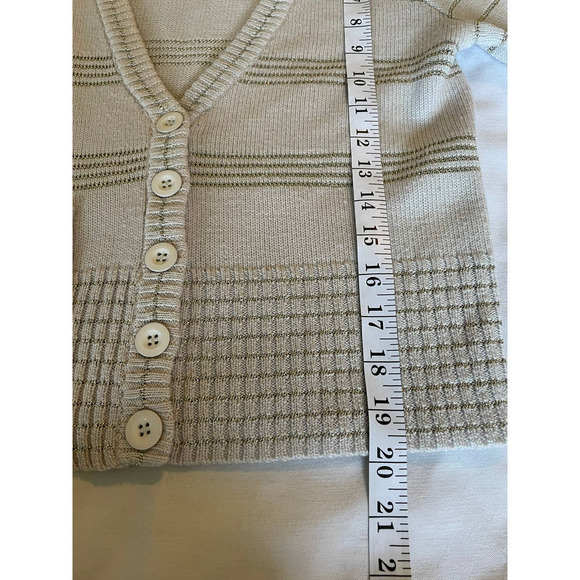 Marc by Marc Jacobs Wool Blend Cardigan Size Small Gray Silver Metal Thread - Picture 13 of 13